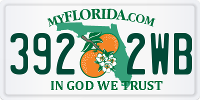 FL license plate 3922WB