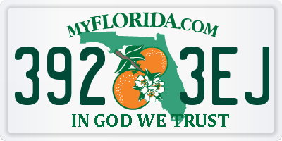 FL license plate 3923EJ