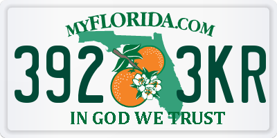 FL license plate 3923KR