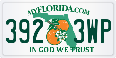 FL license plate 3923WP