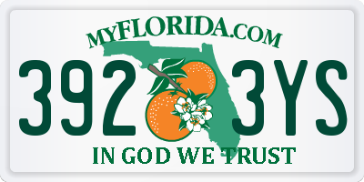 FL license plate 3923YS
