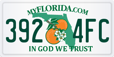 FL license plate 3924FC