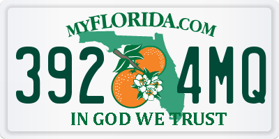 FL license plate 3924MQ