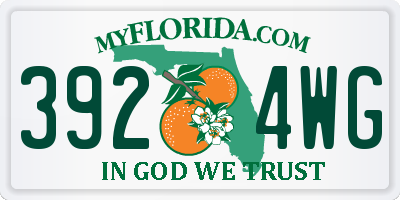 FL license plate 3924WG