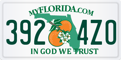 FL license plate 3924ZO