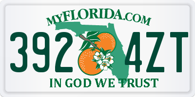 FL license plate 3924ZT