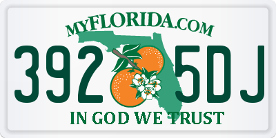 FL license plate 3925DJ