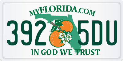 FL license plate 3925DU
