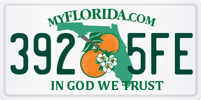 FL license plate 3925FE