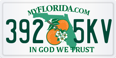 FL license plate 3925KV