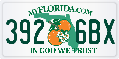 FL license plate 3926BX