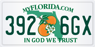 FL license plate 3926GX
