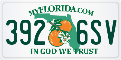 FL license plate 3926SV
