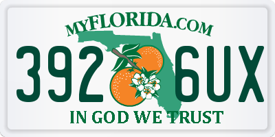 FL license plate 3926UX
