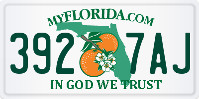 FL license plate 3927AJ