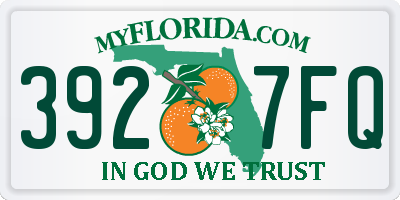 FL license plate 3927FQ