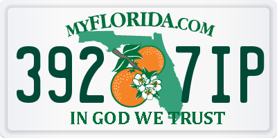 FL license plate 3927IP