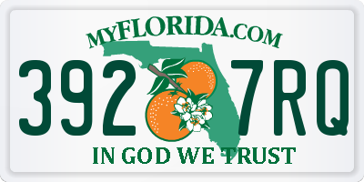 FL license plate 3927RQ