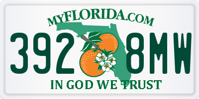 FL license plate 3928MW