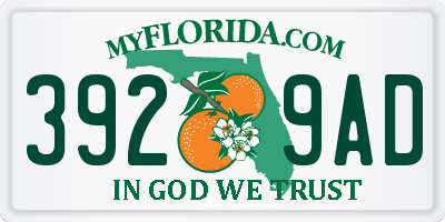 FL license plate 3929AD