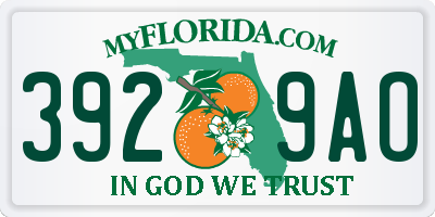 FL license plate 3929AO