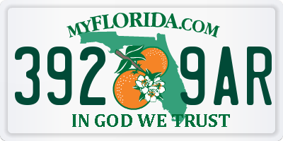FL license plate 3929AR