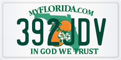 FL license plate 392JDV