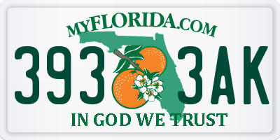 FL license plate 3933AK