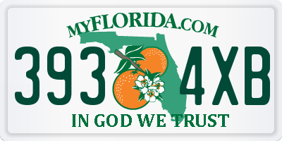 FL license plate 3934XB