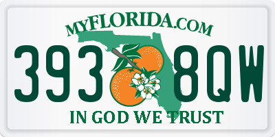 FL license plate 3938QW