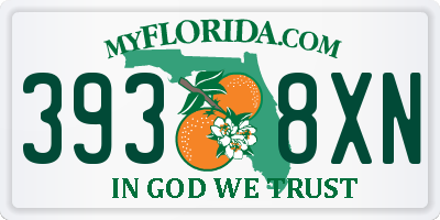 FL license plate 3938XN
