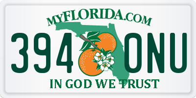 FL license plate 3940NU