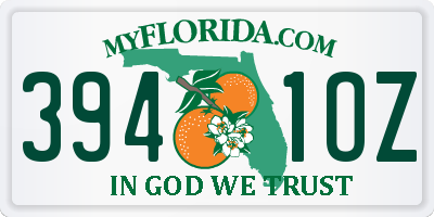 FL license plate 3941OZ