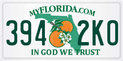 FL license plate 3942KO