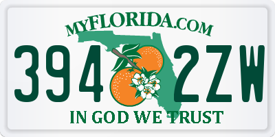 FL license plate 3942ZW
