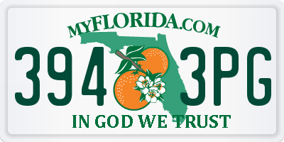 FL license plate 3943PG