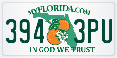 FL license plate 3943PU