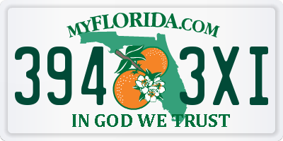 FL license plate 3943XI
