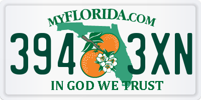 FL license plate 3943XN