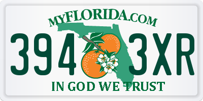 FL license plate 3943XR