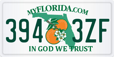 FL license plate 3943ZF