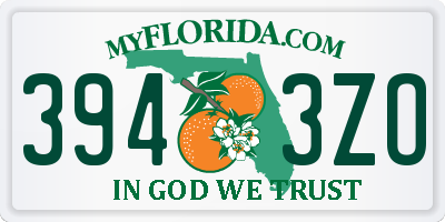 FL license plate 3943ZO