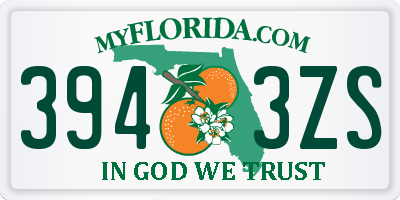 FL license plate 3943ZS