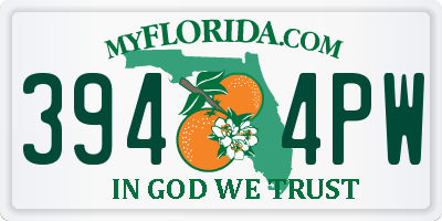 FL license plate 3944PW