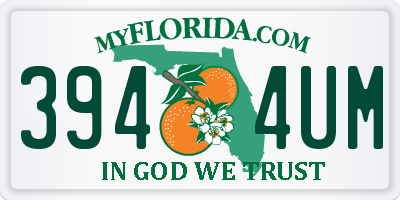 FL license plate 3944UM