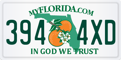 FL license plate 3944XD