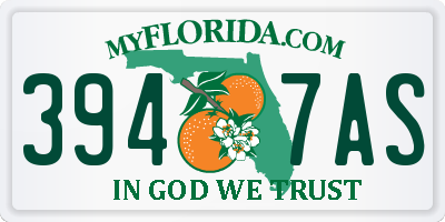 FL license plate 3947AS