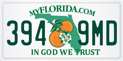 FL license plate 3949MD