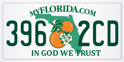 FL license plate 3962CD