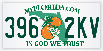 FL license plate 3962KV